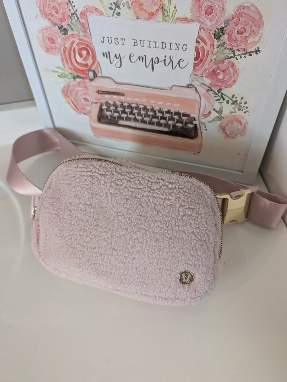 🩷EUC Lululemon Athletica Everywhere Fleece Adjustable Unisex Use Belt Bag, Pink